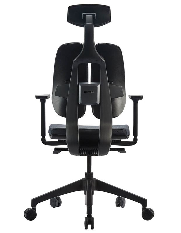 DUOREST D2 Black/Grey - Ергономічне крісло, Комп'ютерне, Ігрове, Геймерське, Тканина, Хрестовина пластик, Підголівник регульований