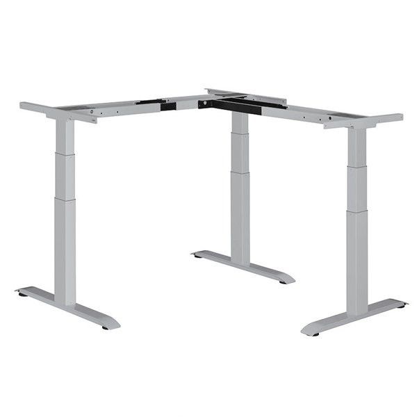 Ergon Master Corner Version - стіл для роботи стоячи і сидячи регульований по висоті електроприводом Сірий з хромованою ніжкою