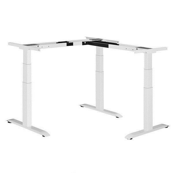 Ergon Master Corner Version - стіл для роботи стоячи і сидячи регульований по висоті електроприводом Сірий з хромованою ніжкою