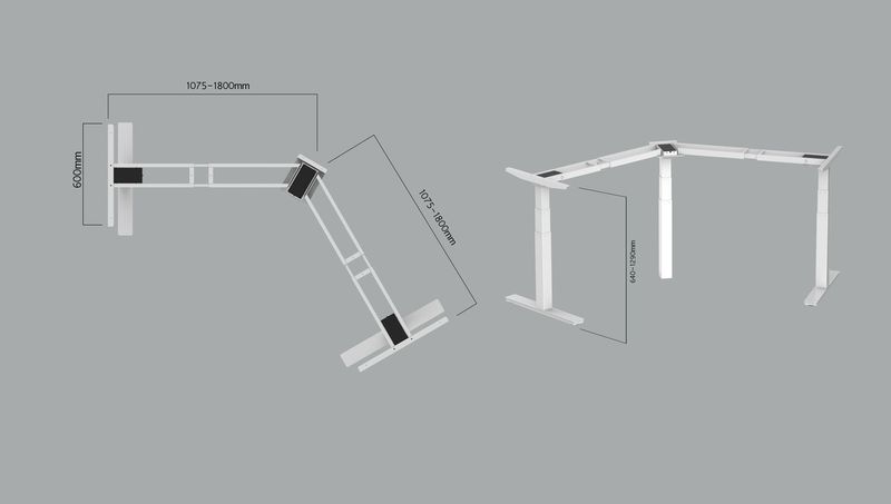 AOKE Trio - стол для работы стоя и сидя регулируемый по высоте электроприводом Tripod Meeting 200-320x90, Черный
