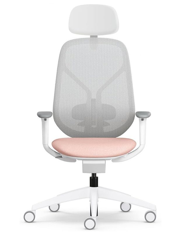 SEDUS SE:KIT - Эргономичное кресло, Белый, Компьютерное, Игровое, Геймерское, Крестовина нейлон, Регулируемая поясничная поддержка, Сетка, Белый пластик, Регулируемый подголовник