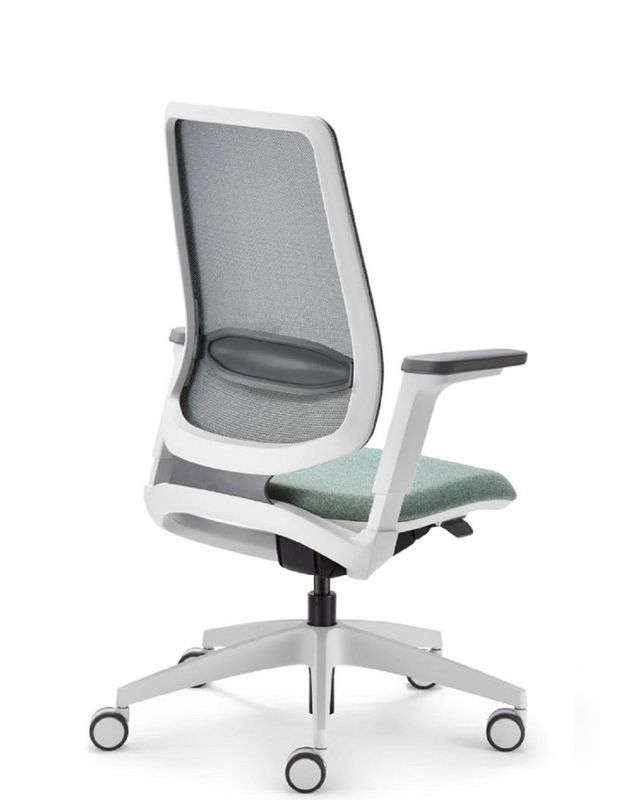 SEDUS SE:FLEX - Ергономічне крісло, Комп'ютерне, Ігрове, Геймерське, Хрестовина нейлон, Регульована поперекова підтримка, 3D трикотажна мембрана, Сірий пластик