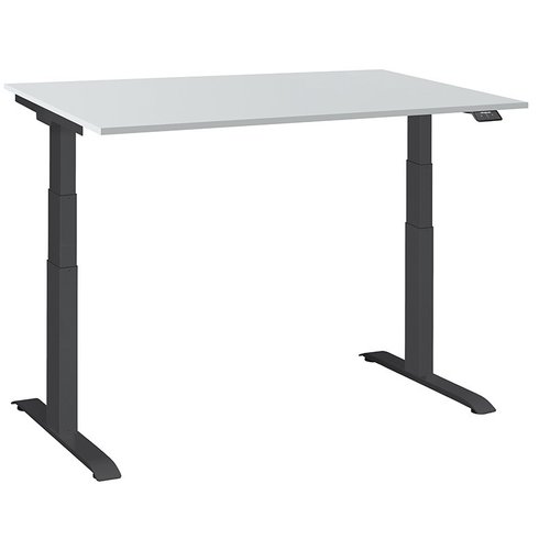 Ergon Master - стіл для роботи стоячи і сидячи регульований по висоті електроприводом Чорний з хромованою ніжкою