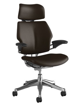 HUMANSCALE FREEDOM TL21A - Ергономічне крісло, Комп'ютерне, Ігрове, Геймерське, Шкіра, Хрестовина алюміній, Підголівник регульований