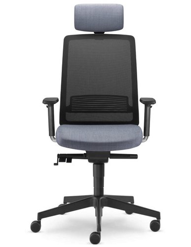 LD SEATING LYRA 215 SYS - Эргономичное кресло, Компьютерное, Игровое, Геймерское, Сиденье Ткань, Спинка Сетка, Крестовина алюминий полірований, Подголовник регулируемый