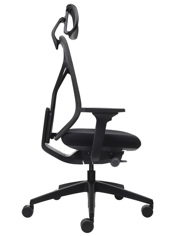 SEDUS SE:KIT - Эргономичное кресло, Черный, Компьютернре, Игровое, Геймерское, Крестовина нейлон, Сетка, Черный пластик, Регулируемый подголовник