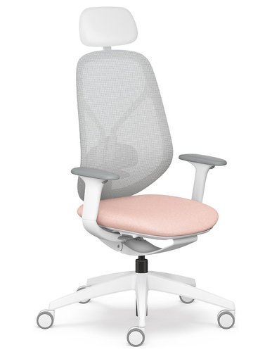 SEDUS SE:KIT - Эргономичное кресло, Белый, Компьютерное, Игровое, Геймерское, Крестовина нейлон, Регулируемая поясничная поддержка, Сетка, Белый пластик, Регулируемый подголовник