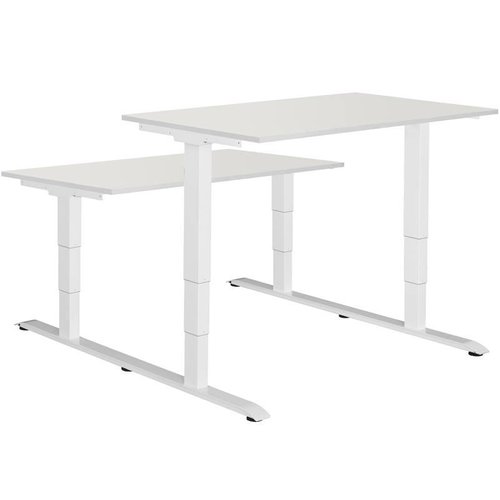 Master double workplace - стіл для роботи стоячи і сидячи регульований по висоті електроприводом Чорний з хромованою ніжкою