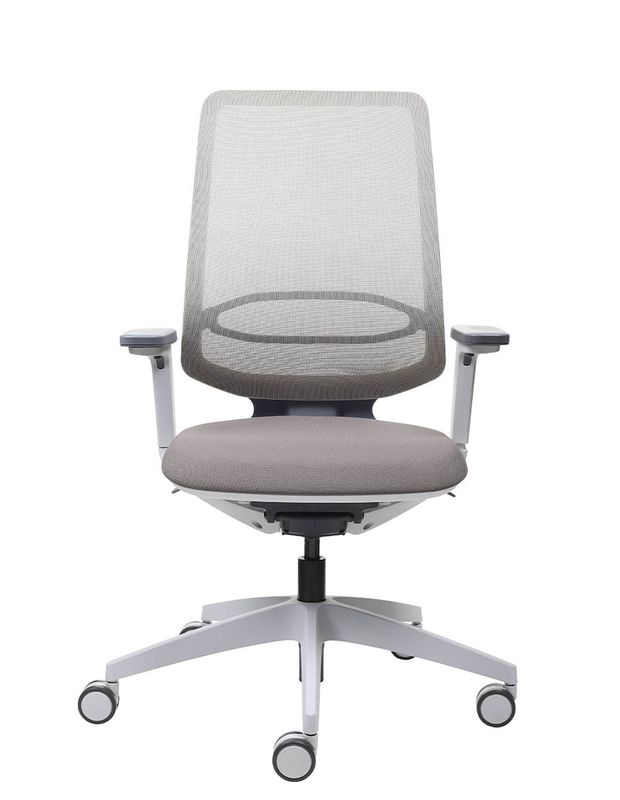 SEDUS SE:FLEX - Ергономічне крісло, Комп'ютерне, Ігрове, Геймерське, Хрестовина нейлон, Регульована поперекова підтримка, 3D трикотажна мембрана, Сірий пластик
