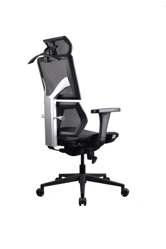 SPINELINE BASIC - Эргономичное кресло, Черный, Компьютерное, Игровое, Геймерское, Сетка, Крестовина нейлон, Черный пластик, Динамичная поясничная поддержка, Подголовник регулируемый