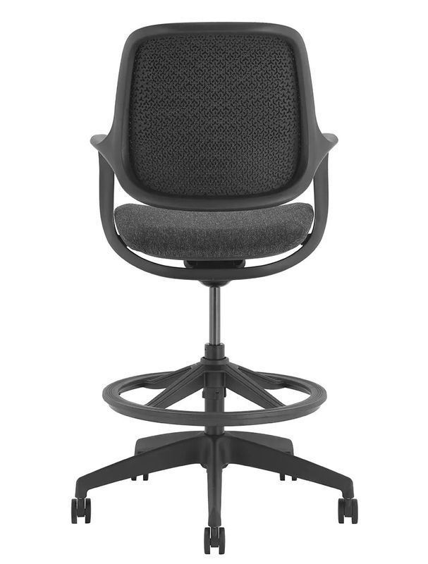 BARSTOOL NIRO-D01 BLACK - Ергономічне барне крісло, Комп'ютерне, Ігрове, Геймерське, Хрестовина посилений пластик, З підставкою для ніг