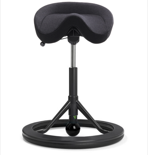 Backapp Smart - Стул седло для активного сидения, Черно-серый, Компьютерный, Игровой, Геймерский, Ткань Nordic Wool