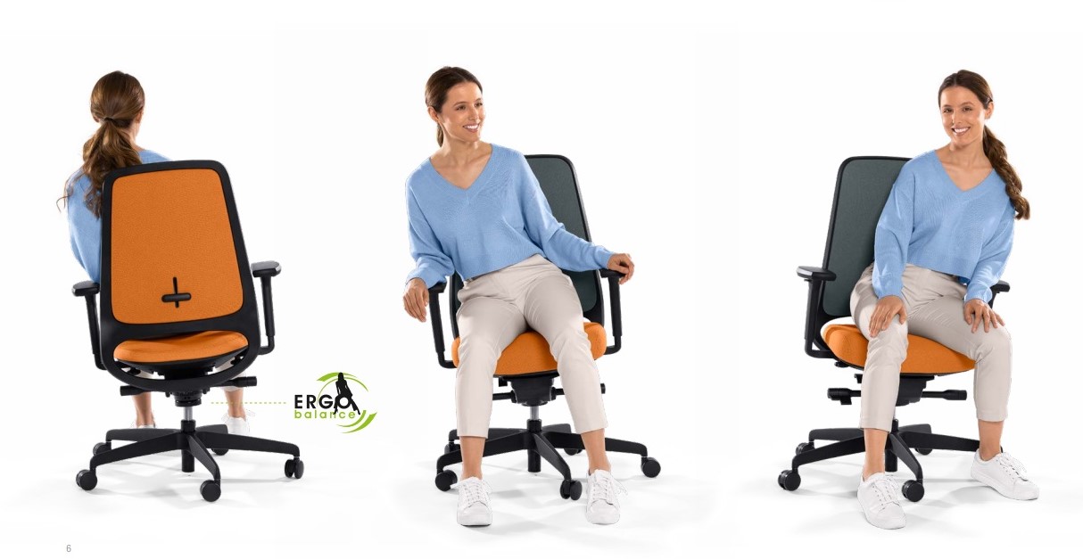 крісла ROVO обладнані патентованою системою балансування Ergo Balance